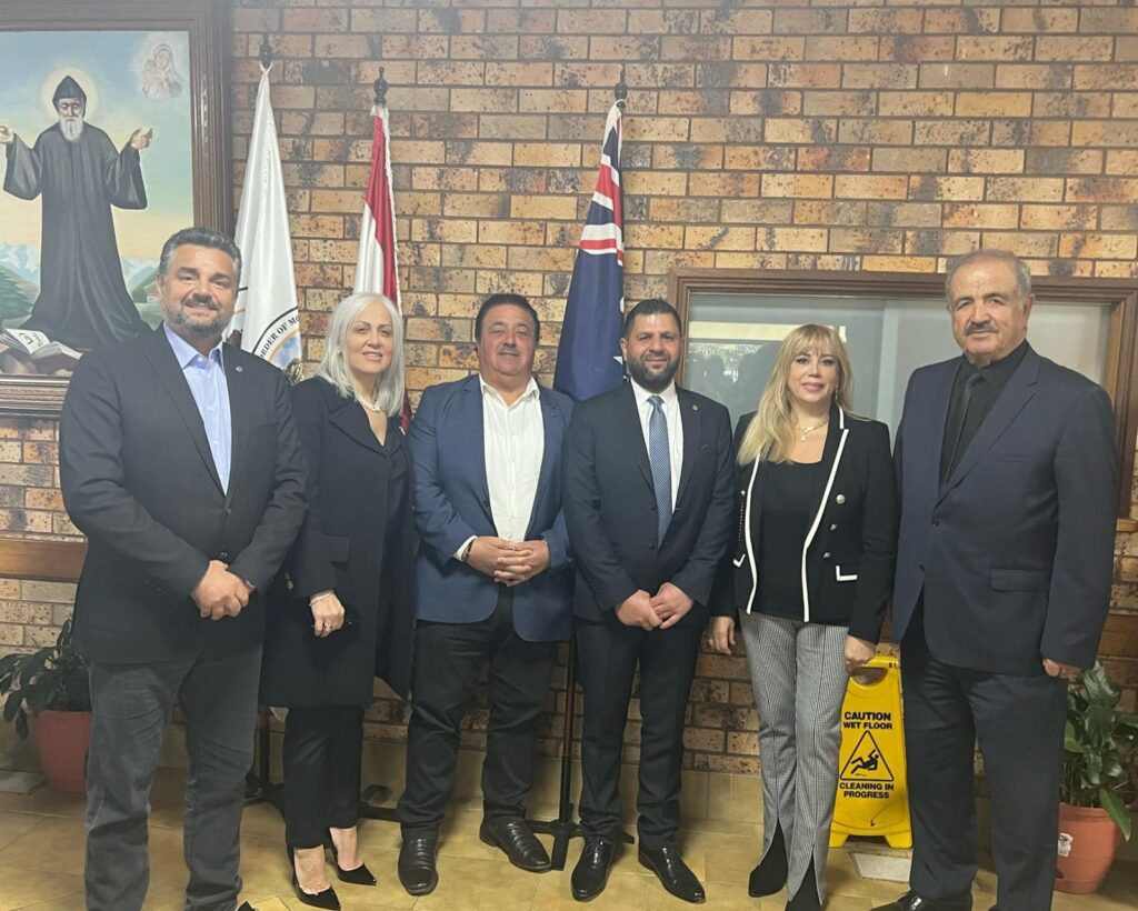 Attendees at the Kataeb Sydney Annual Memorial Mass at St. Charbel Church in Punchbowl, including members of the Maronite Catholic Society.