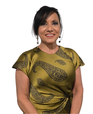 Passport-style portrait of Amal Khalife El-Hamwy, board member, wearing professional attire and smiling confidently.